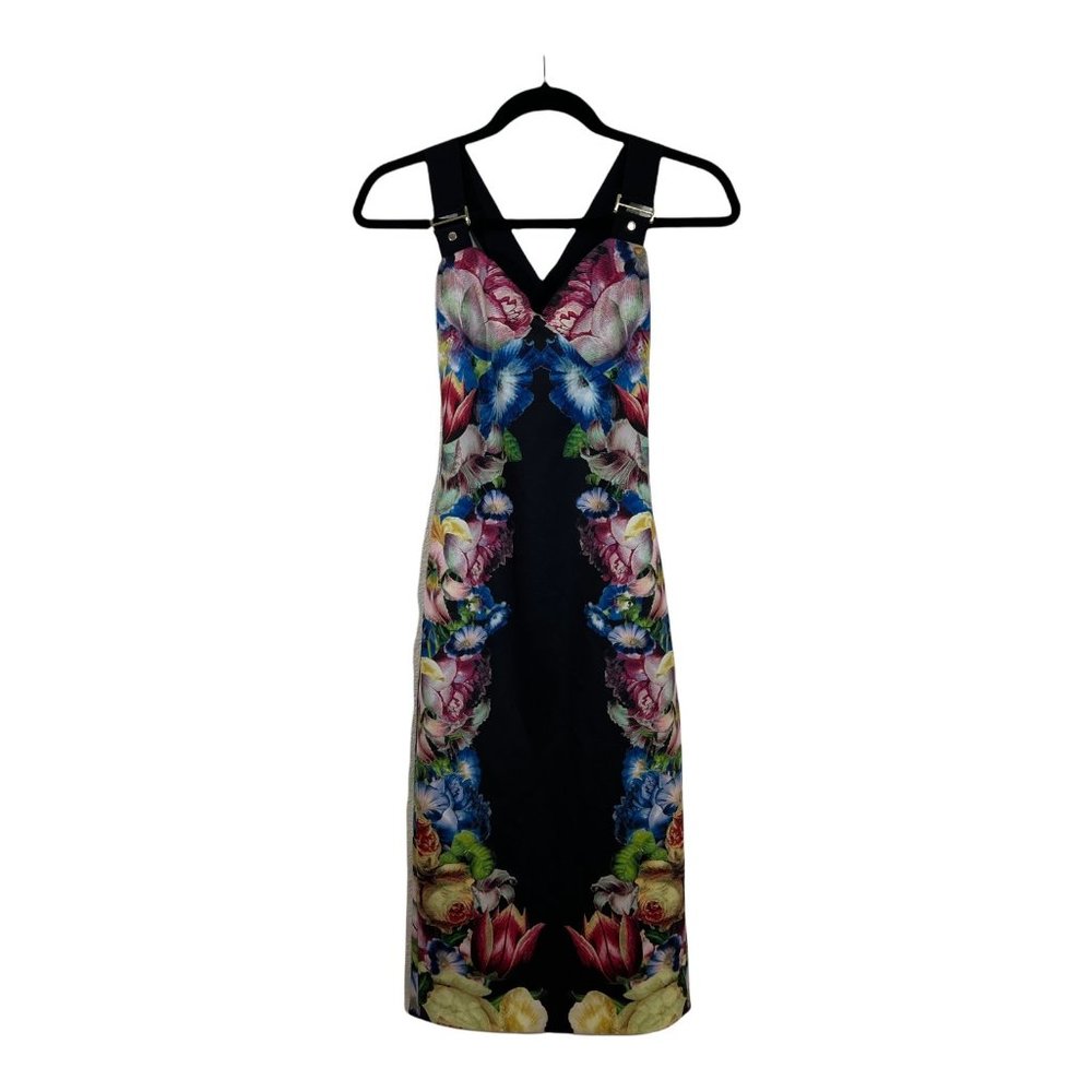 Floral Print Black Dress